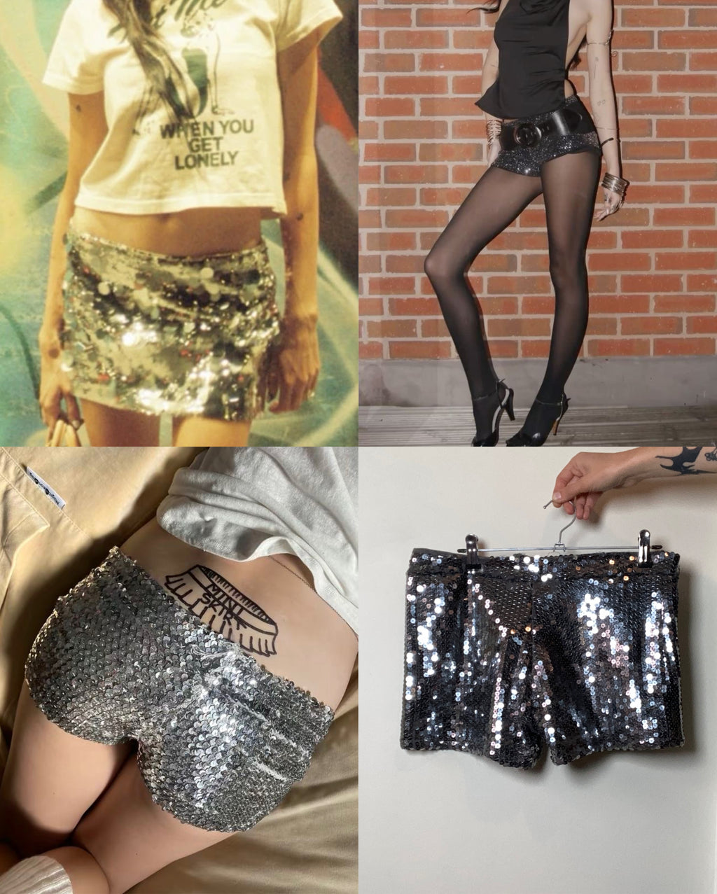 short lentejuelas